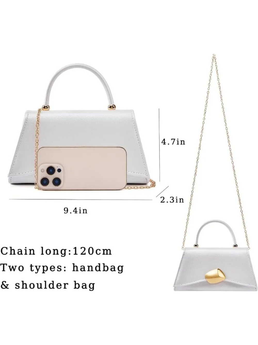 Chic Textured PU Leather Top Handle Handbag with Gold Clasp - Stylish Daily